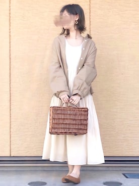 「ビッグシャツ」｜「アイテム（バレエシューズ）」を使った、みみみさん（レディース・163cm）の春コーディネート
