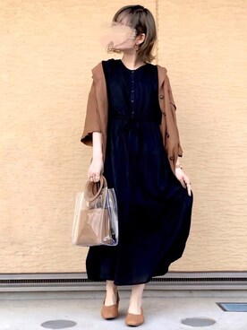 「ビッグシャツ」｜「アイテム（腕時計）」を使った、みみみさん（レディース・163cm）の春コーディネート