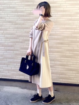 「リップスター」｜「アイテム（ワンピース/ドレス）」を使った、みみみさん（レディース・163cm）の春コーディネート