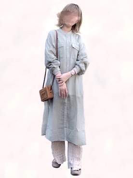 「リップスター」｜「アイテム（シャツワンピース）」を使った、みみみさん（レディース・163cm）の春コーディネート