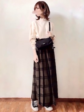 「Topologie」｜「アイテム（アクセサリー）」を使った、みみみさん（レディース・163cm）の秋コーディネート