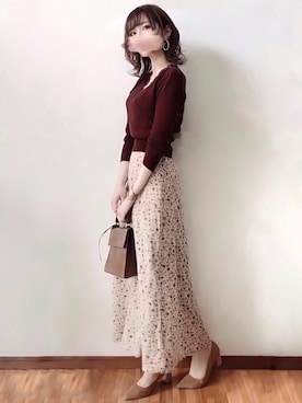 「Lara Flamingo（ララフラミンゴ）のアイテム」を使った、みみみさん（レディース・163cm）の秋コーディネート