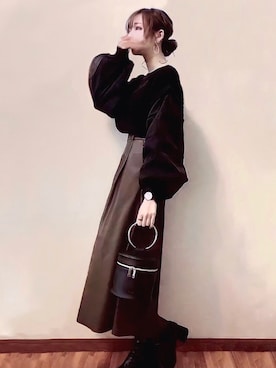 「オーガンジー」｜「アイテム（ブーツ）」を使った、みみみさん（レディース・163cm）の秋コーディネート