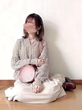 「fifth（フィフス）のプリーツスエードロングスカート（スカート）」を使った、みみみさん（レディース・163cm）の冬コーディネート