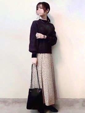 「Samansa Mos2 blue（サマンサモスモスブルー）のアイテム（アクセサリー）」を使った、みみみさん（レディース・163cm）の冬コーディネート