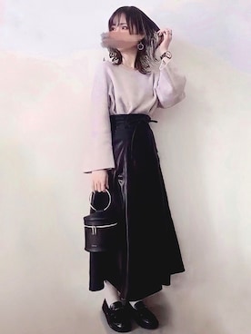 「ビットローファー」｜「アイテム（アナログ腕時計）」を使った、みみみさん（レディース・163cm）の冬コーディネート