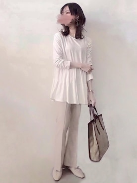 「Samansa Mos2 blue（サマンサモスモスブルー）のアイテム（アクセサリー）」を使った、みみみさん（レディース・163cm）の春コーディネート