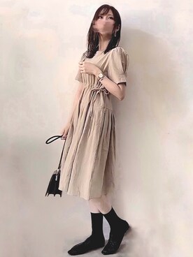 「ミニワンピ」｜みみみさん（レディース・163cm）の春コーディネート