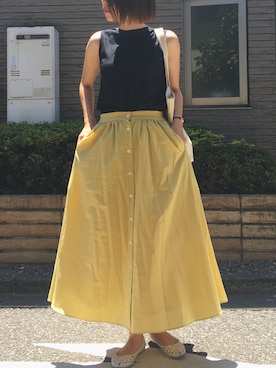 「H&M DIVIDED（エイチアンドエム　ディヴァイデッド）のアイテム（バレエシューズ）」を使った、memmyさん（レディース・164cm）の夏コーディネート