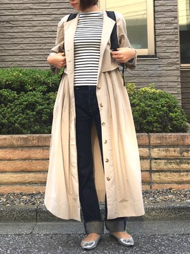 「patagonia」｜「アイテム（トレンチコート）」を使った、memmyさん（レディース・164cm）の秋コーディネート