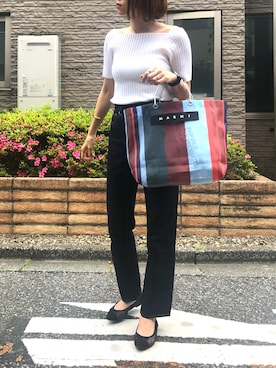 「ストライプバッグ」｜memmyさん（レディース・164cm）の春コーディネート