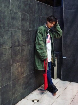 「Polo Ralph Lauren」｜「アイテム（ミリタリージャケット）」を使った、スティックアウト700ストアーさん（メンズ・170cm）の秋コーディネート
