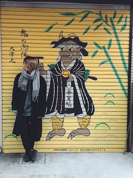 「no brand（ノーブランド）のアイテム（ステンカラーコート）」を使った、スティックアウト700ストアーさん（メンズ・170cm）の冬コーディネート
