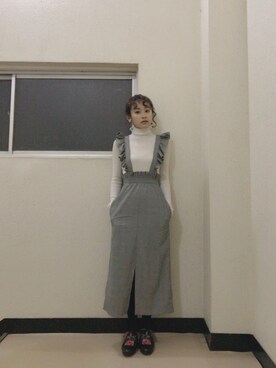 「H&M（エイチ・アンド・エム）のアイテム（ワンピース/ドレス）」を使った、高橋愛さん（レディース・154cm）の冬コーディネート