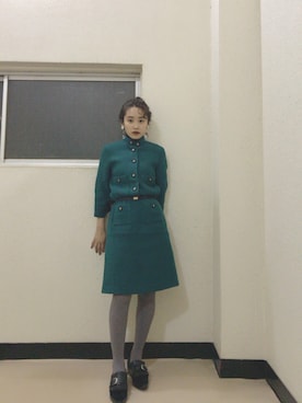 「TOGA（トーガ）のアイテム（その他シューズ）」を使った、高橋愛さん（レディース・154cm）の冬コーディネート