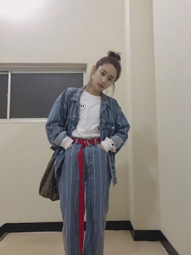 「H&M（エイチ・アンド・エム）のアイテム（ジャケット/アウター）」を使った、高橋愛さん（レディース・154cm）の春コーディネート