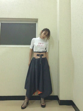 「CATCOPY」｜高橋愛さん（レディース・154cm）の夏コーディネート