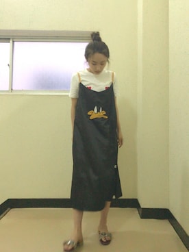「Little sunny bite（リトルサニーバイト）のアイテム（ワンピース/ドレス）」を使った、高橋愛さん（レディース・154cm）の夏コーディネート