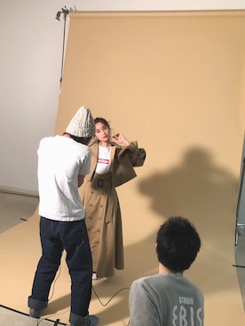 「VIS（ビス）のアイテム（ジャケット/アウター）」を使った、高橋愛さん（レディース・154cm）の冬コーディネート