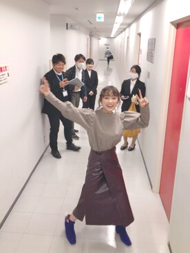 「高橋愛」｜「アイテム（その他）」を使った、高橋愛さん（レディース・154cm）の冬コーディネート