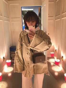 高橋愛さんの「Champion × Ray BEAMS / 別注 Big Hoody」を使ったコーディネート