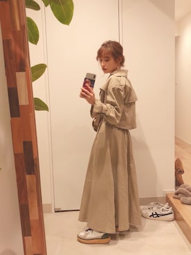 「Onitsuka Tiger × ANDREA POMPILIO（オニツカタイガーアンドレアポンピリオ）のアイテム（シューズ）」を使った、高橋愛さん（レディース・154cm）の春コーディネート