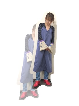 「mame（マメ）のアイテム（トップス）」を使った、高橋愛さん（レディース・154cm）の春コーディネート