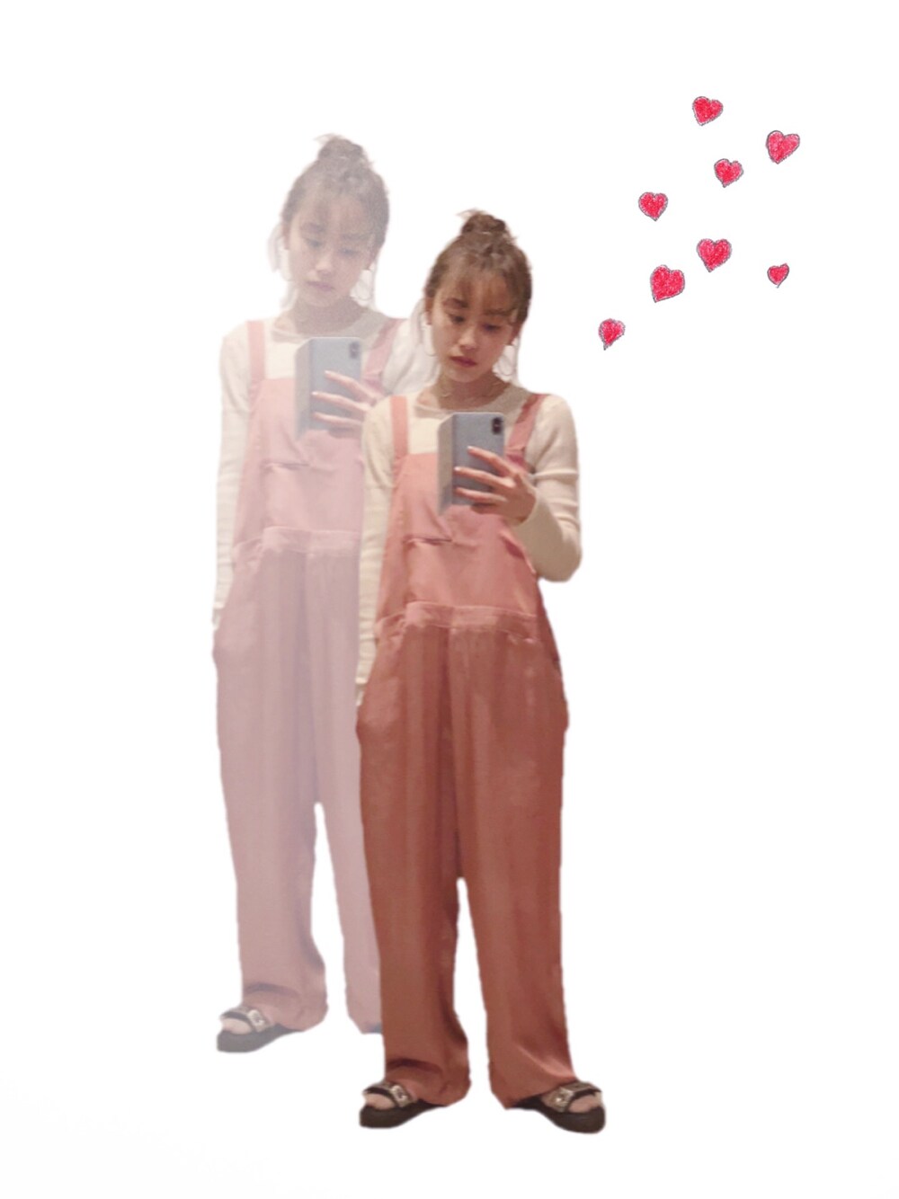 「ピンクBBA、高橋愛、今日のたかはし、pink、テロテロ、サロペット、maturely、CITYSHOP、TOGA、BEAMS」｜「EVER AFTERのアイテム（つなぎ/オールインワン、ピンク系）」を使った、高橋愛さん（レディース・154cm）の春コーディネートの1枚目の写真