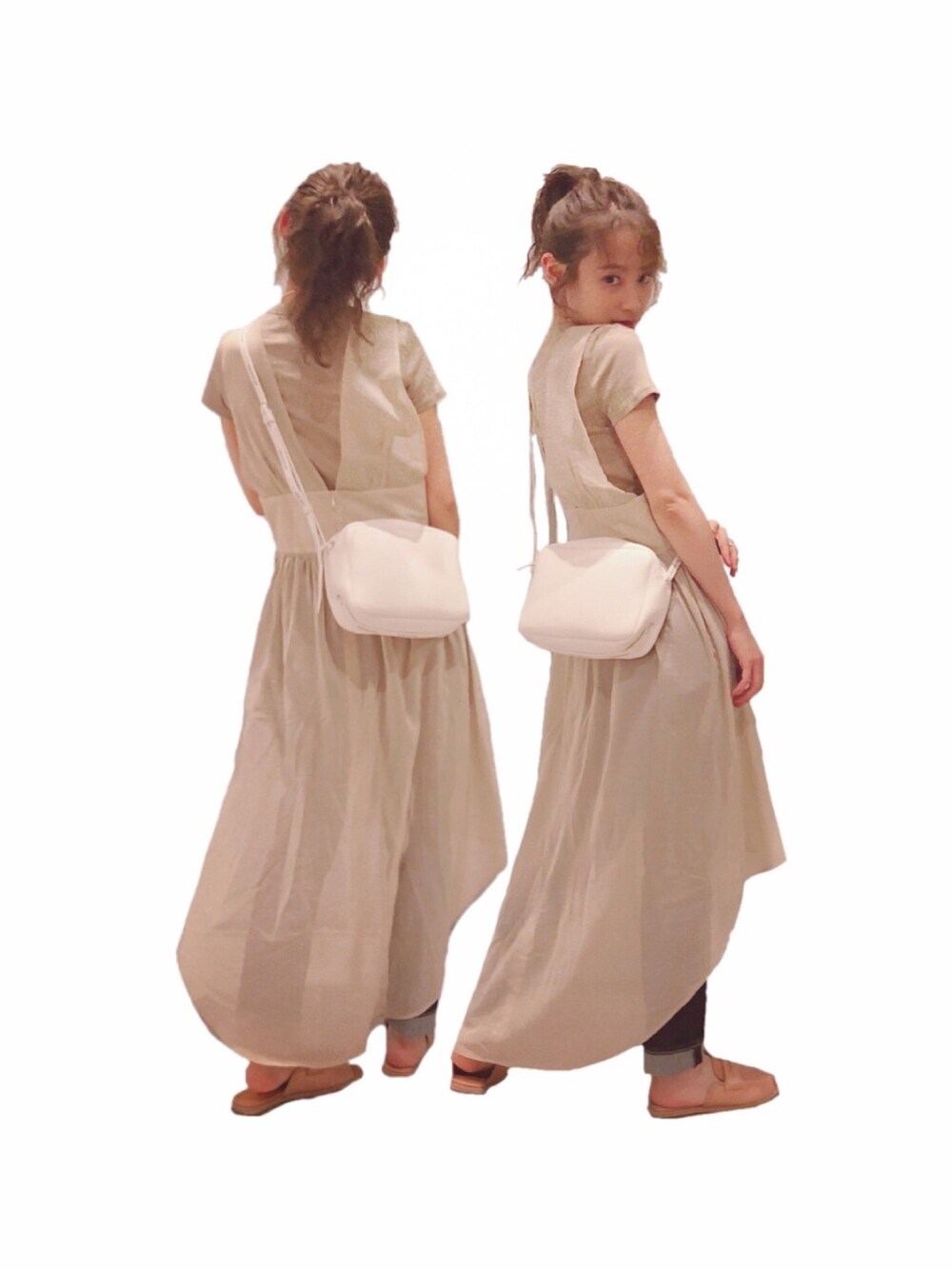 「パンツスタイル、LEINWANDE、高橋愛、今日のたかはし、BALENCIAGA、ペタンコ、THE Dallas、デニム、レイヤード」｜「BALENCIAGAのアイテム（バッグ、ホワイト系）」を使った、高橋愛さん（レディース・154cm）の夏コーディネートの1枚目の写真