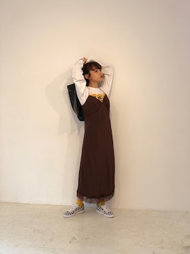 「高橋愛」｜「アイテム（ドレス）」を使った、高橋愛さん（レディース・154cm）の夏コーディネート