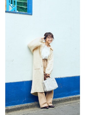 「高橋愛」｜「アイテム（その他アウター）」を使った、高橋愛さん（レディース・154cm）の秋コーディネート