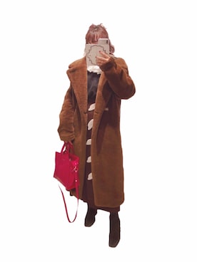 「H&M（エイチ・アンド・エム）のアイテム（ジャケット/アウター）」を使った、高橋愛さん（レディース・154cm）の冬コーディネート
