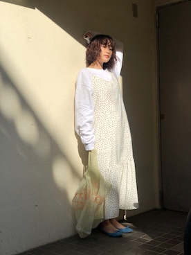 「高橋愛」｜「アイテム（バレエシューズ）」を使った、高橋愛さん（レディース・154cm）の冬コーディネート