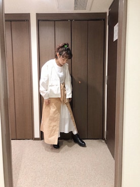 「高橋愛」｜「アイテム（その他アウター）」を使った、高橋愛さん（レディース・154cm）の冬コーディネート