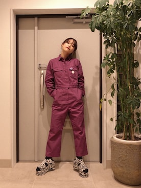 「高橋愛」｜「アイテム（オールインワン・サロペット）」を使った、高橋愛さん（レディース・154cm）の春コーディネート