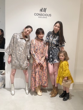 「H&M（エイチ・アンド・エム）のアイテム（ワンピース/ドレス）」を使った、高橋愛さん（レディース・154cm）の春コーディネート