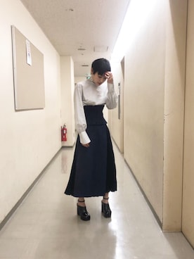 「高橋愛」｜「アイテム（スリッポン）」を使った、高橋愛さん（レディース・154cm）の春コーディネート