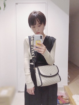 「TAN（タン）のアイテム（パンツ）」を使った、高橋愛さん（レディース・154cm）の春コーディネート