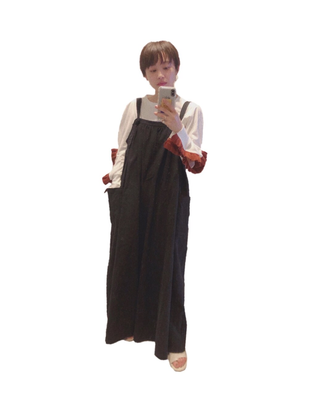 「FREAK’Ｓ STORE、freada、リネン、オールインワン、楽チンコーデ、カジュアルコーデ、シンプルコーデ、春夏コーデ、NAIFE、高橋愛」｜「NAIFEのアイテム（トップス、ホワイト系）」を使った、高橋愛さん（レディース・154cm）の夏コーディネートの1枚目の写真