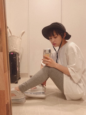 「高橋愛」｜「アイテム（レッグウェア）」を使った、高橋愛さん（レディース・155cm）の夏コーディネート