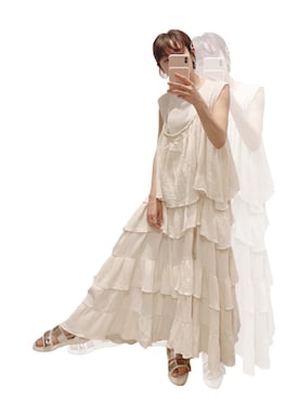 「merry jenny（メリージェニー）のアイテム（ワンピース/ドレス）」を使った、高橋愛さん（レディース・154cm）の夏コーディネート