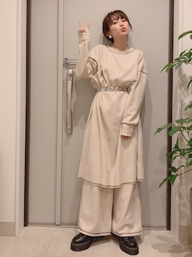 高橋愛さん(レディース・154cm)の秋コーディネート