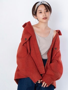 「VIS（ビス）のアイテム（ジャケット/アウター）」を使った、高橋愛さん（レディース・154cm）の秋コーディネート