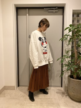 「Little sunny bite（リトルサニーバイト）のアイテム」を使った、高橋愛さん（レディース・154cm）の冬コーディネート