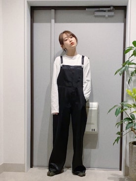 「高橋愛」｜「アイテム（オールインワン・サロペット）」を使った、高橋愛さん（レディース・154cm）の冬コーディネート
