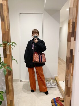 「高橋愛」｜「アイテム（その他アウター）」を使った、高橋愛さん（レディース・154cm）の冬コーディネート