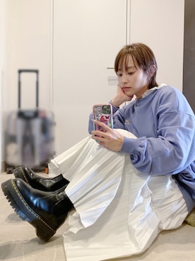 「アベイル」｜「アイテム（スウェット）」を使った、高橋愛さん（レディース・154cm）の冬コーディネート