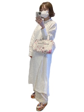 「高橋愛」｜「アイテム（パンプス）」を使った、高橋愛さん（レディース・154cm）の春コーディネート