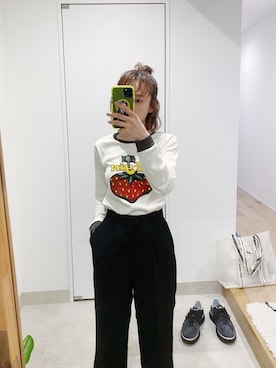 「STUDIOUS（ステュディオス）のアイテム（パンツ）」を使った、高橋愛さん（レディース・154cm）の夏コーディネート