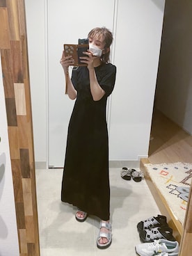 「ミックスコーデ」｜「アイテム（ワンピース/ドレス）」を使った、高橋愛さん（レディース・154cm）の夏コーディネート
